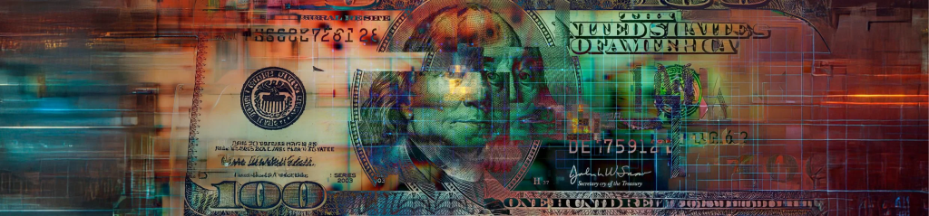 A graph showing currency fluctuations and their impact on U.S. stock market performance