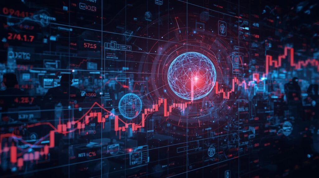Investors studying U.S. stock market trends with a focus on AI stocks and ETFs