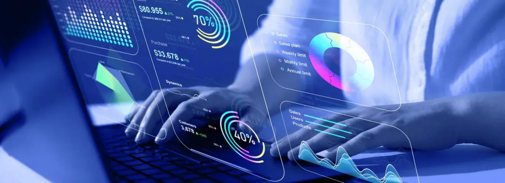 Financial analyst using machine learning tools for stock market analysis.